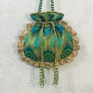 Blue Brocade Potli