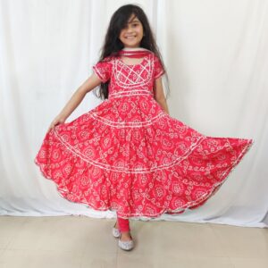 Magenta Bandhani Suit