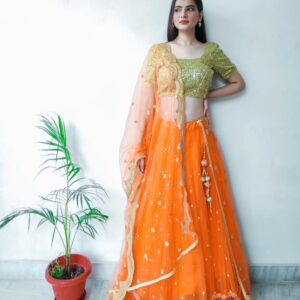 Energetic Orange Lehnga Set