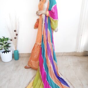 Orange Chanderi Sharara Suit
