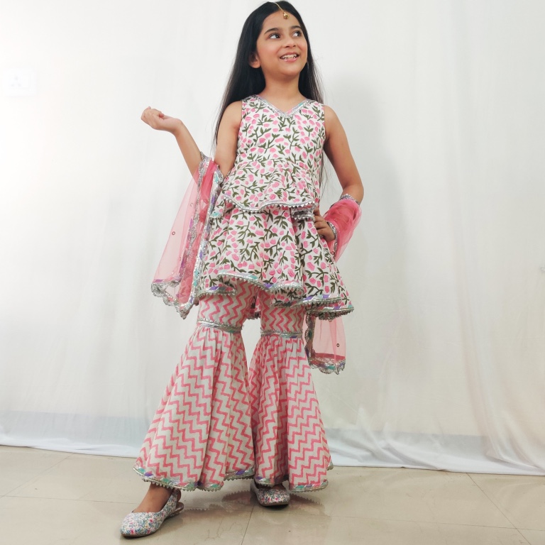 Handblock Sharara Suit Set