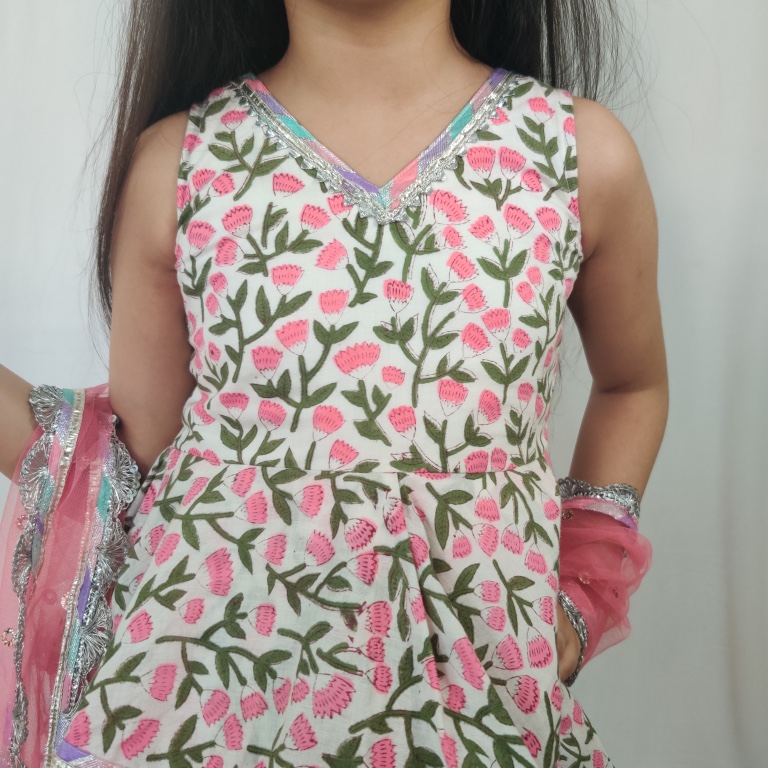 Handblock Sharara Suit Set - Image 3