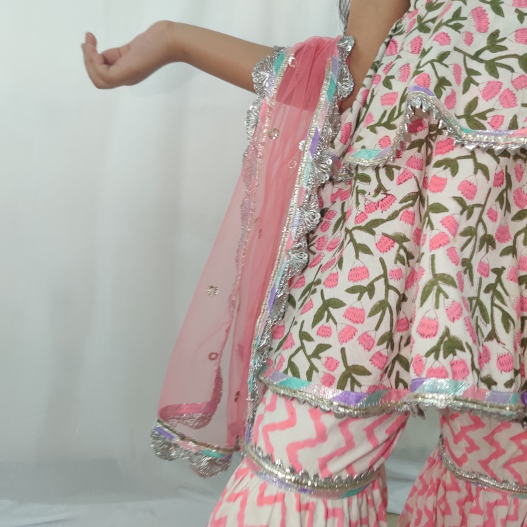 Handblock Sharara Suit Set - Image 2