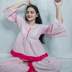 Pink Stripes Pajama Set