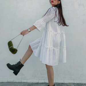 Voluminous White Dress