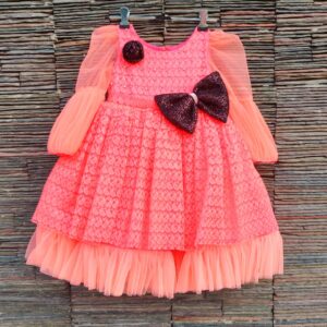 Coral Peach Tulle Frock