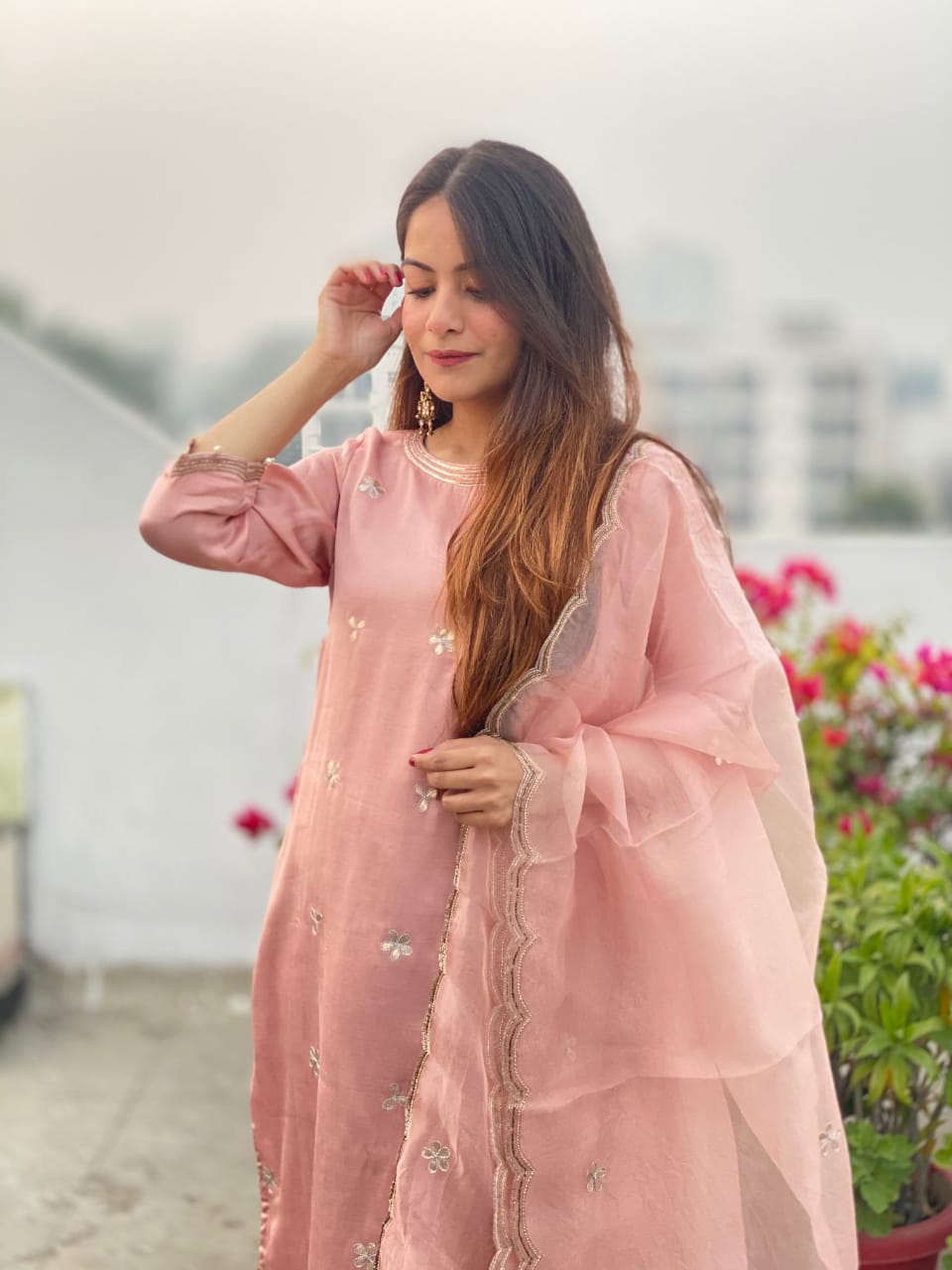 rosedust modal satin suit shhoshha 02 Rose Dust Satin Suit Set - Image 3