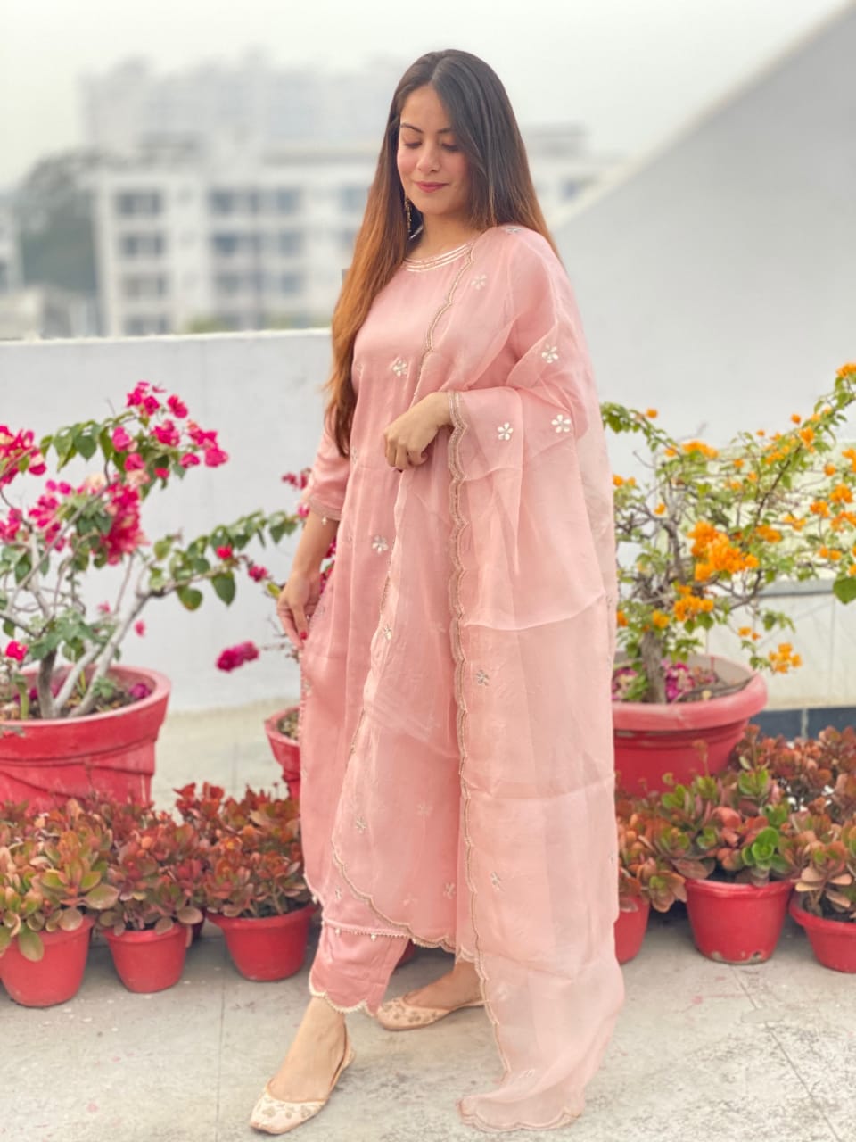 rosedust modal satin suit shhoshha 03 Rose Dust Satin Suit Set - Image 4