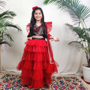 Cherry Frill Lehenga Set