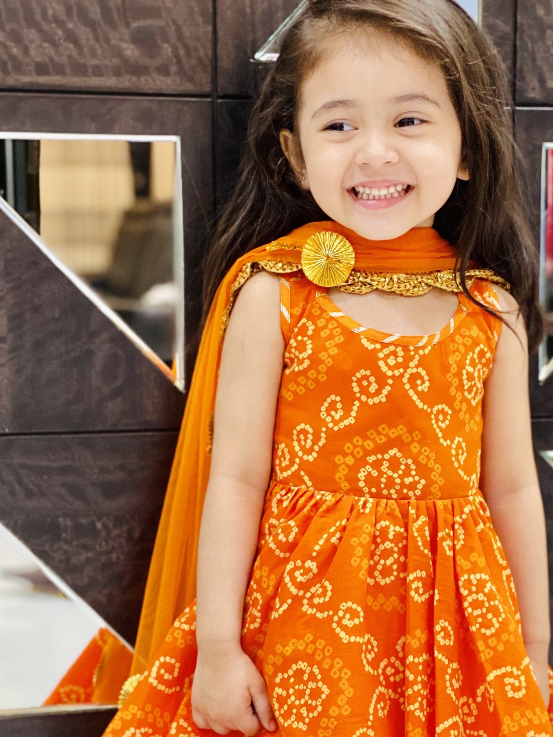 shhoshha close pic Tangerine Kids Sharara Set - Image 2