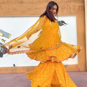 Yellow Bandhani Sharara Set