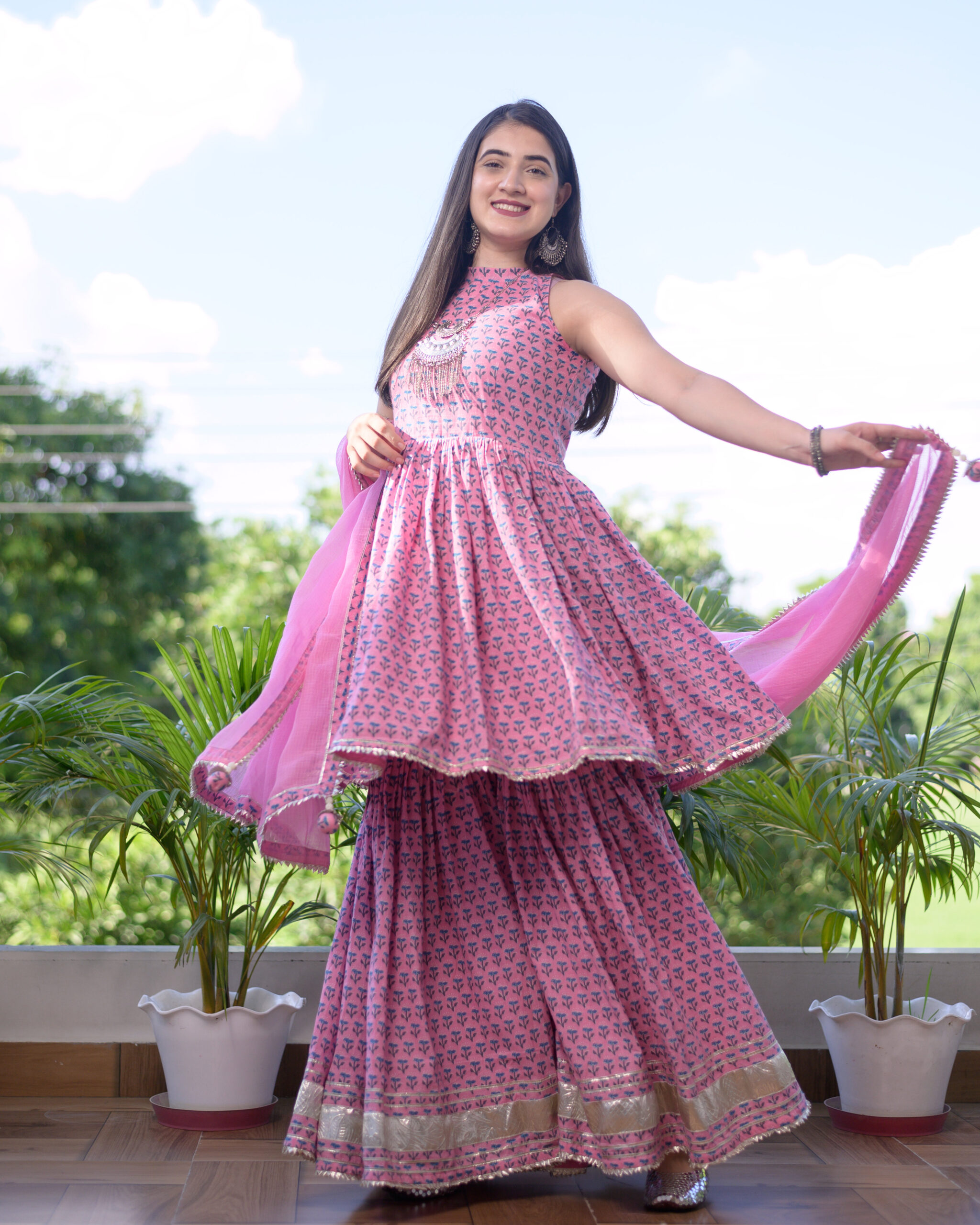 pink, LIBA SHARARA SUIT