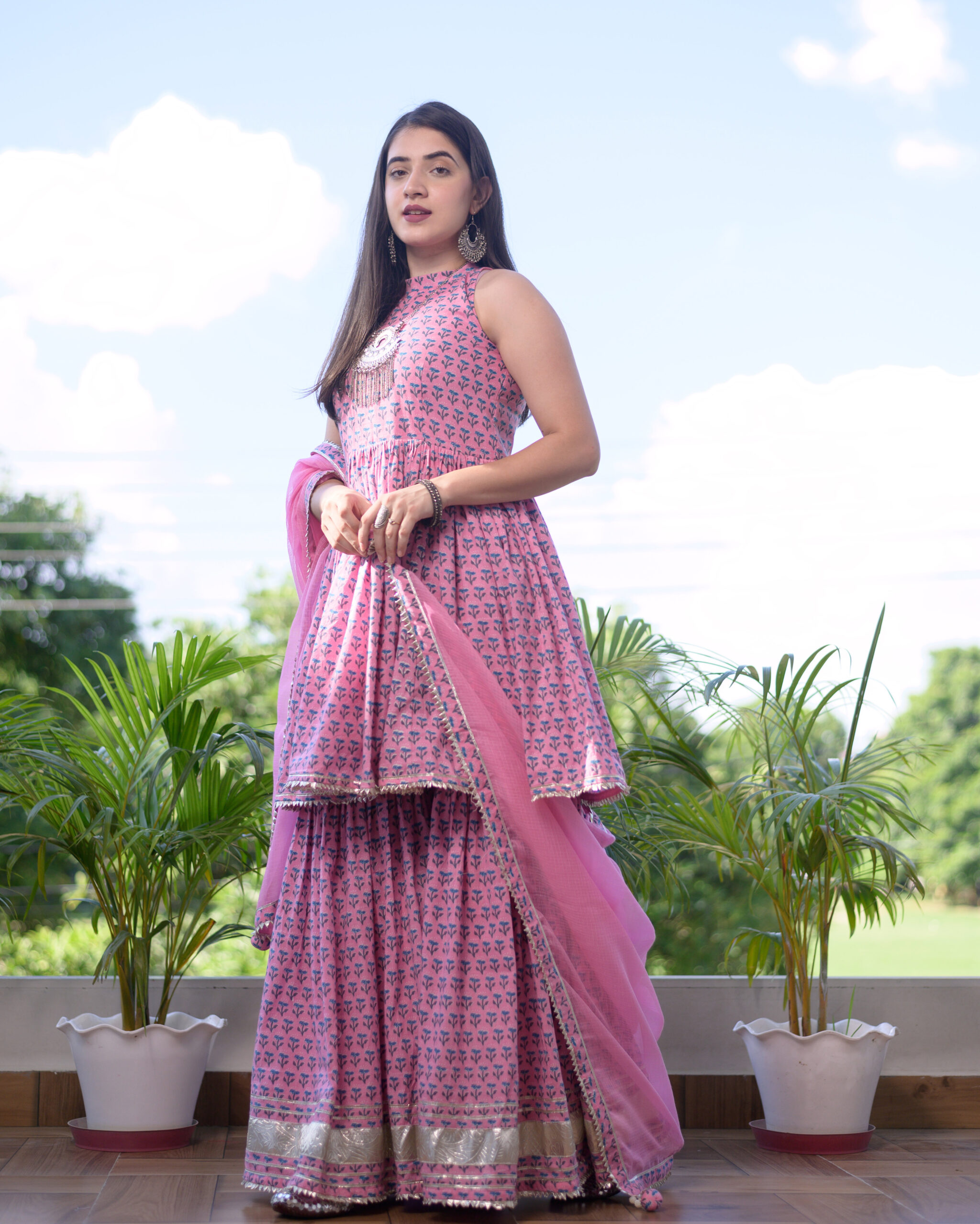 pink LIBA SHARARA SUIT - Image 4