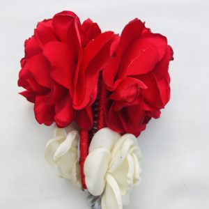 Red And White Rose Banana Clip