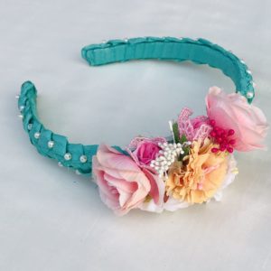 Multiple Flower Turquoise Hairband