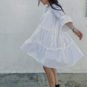 Voluminous White Dress
