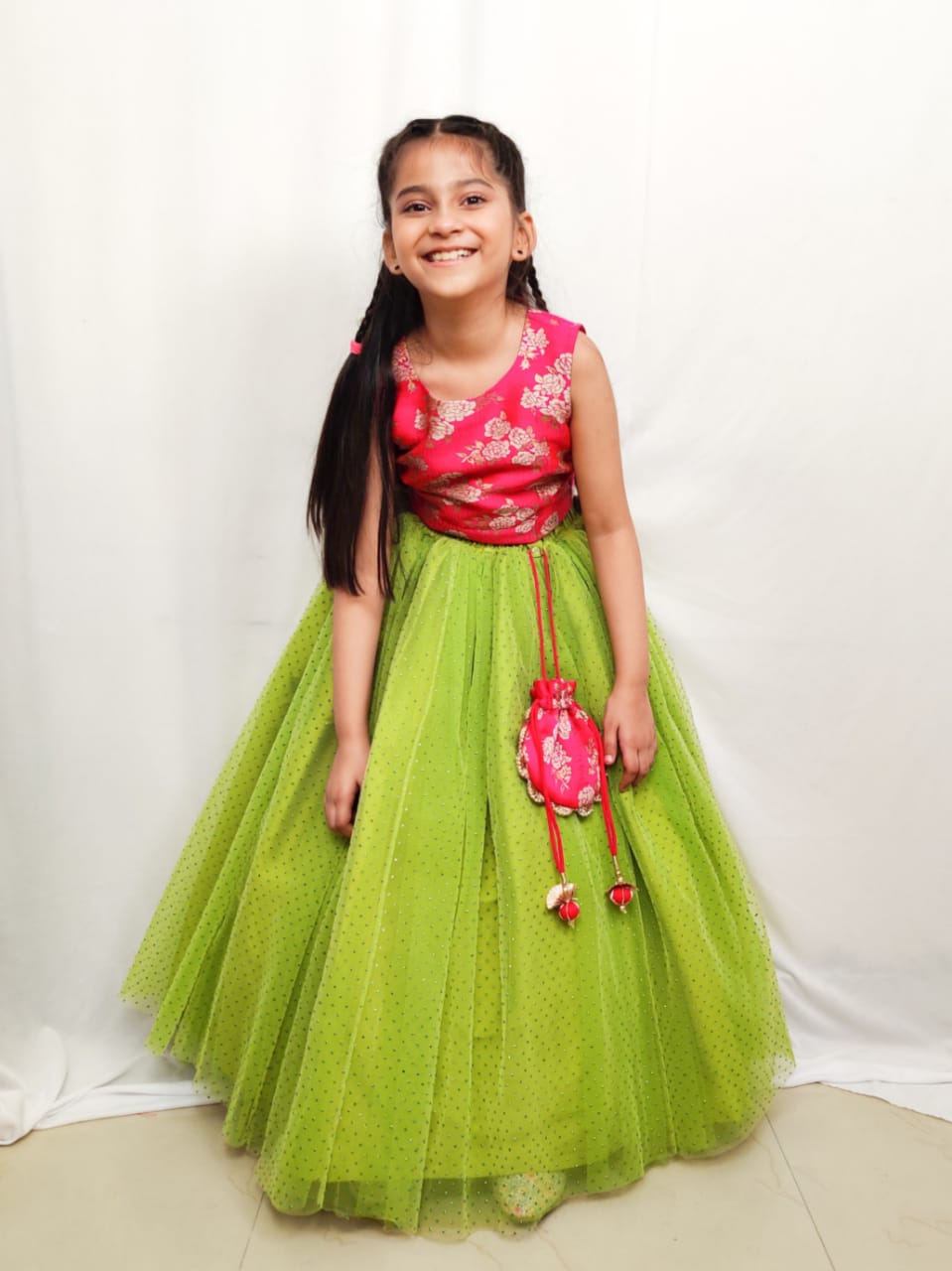 Aqua green and yellow raw silk pretty lehenga choli | Dresses kids girl,  Kids fashion dress, Kids lehenga